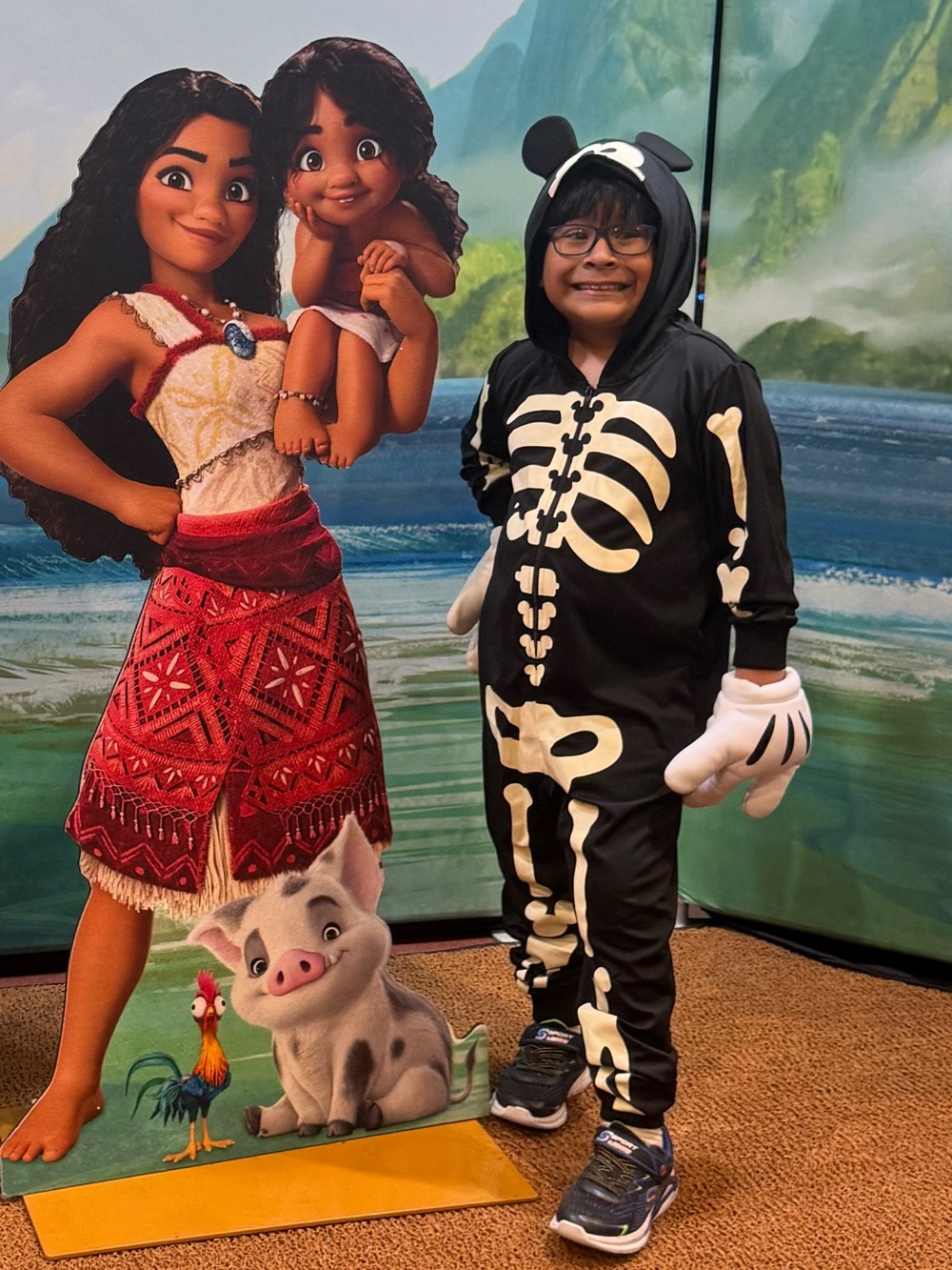 Disney Mickey Mouse 7/8 Glow in the dark Skeleton Kids Costume